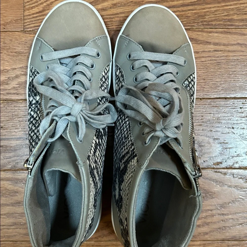 Vionic Women's Splendid Torri High Top Sneakers in Snakeskin and Gray
